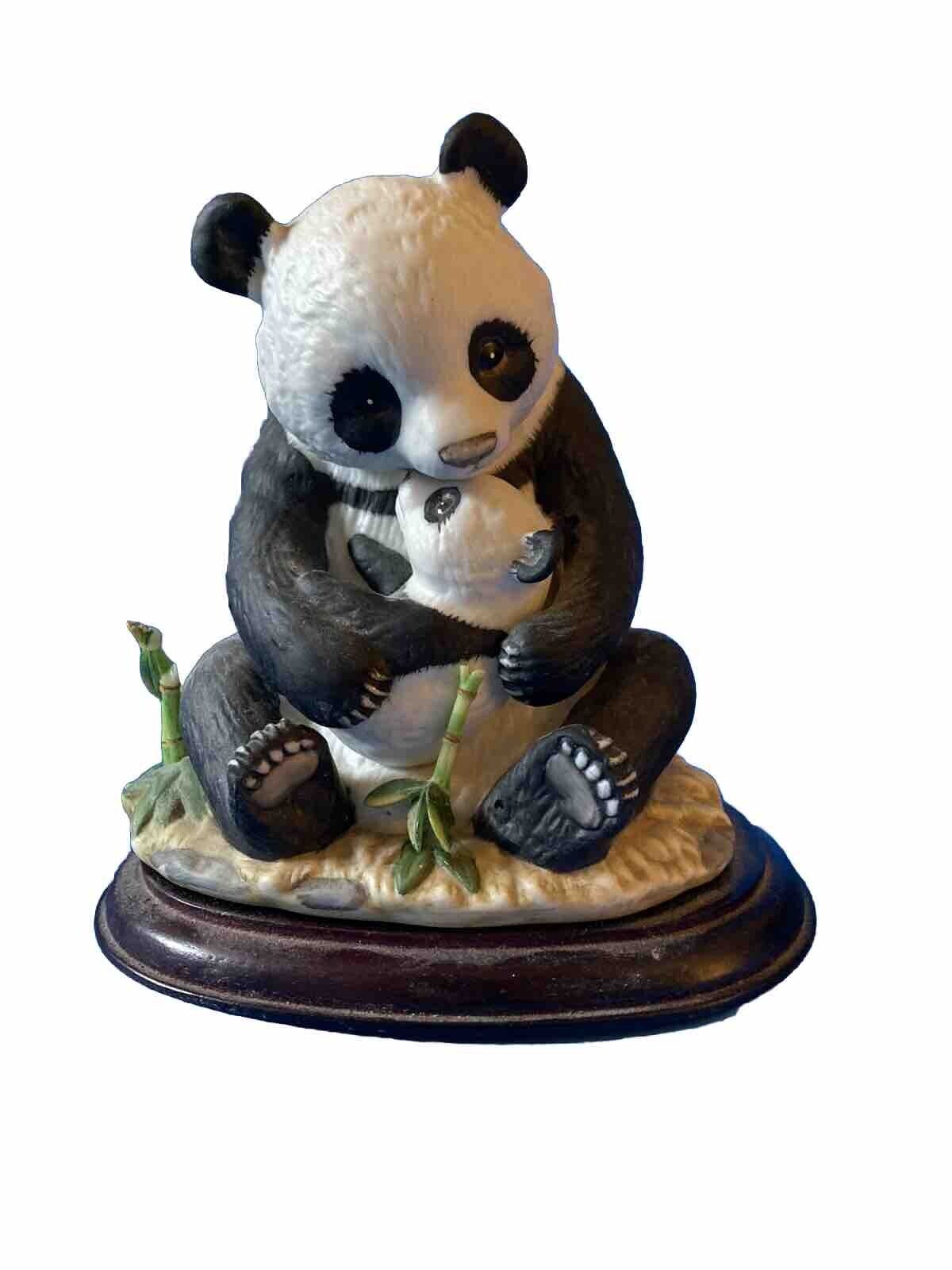 Vintage Panda & Baby Figurine