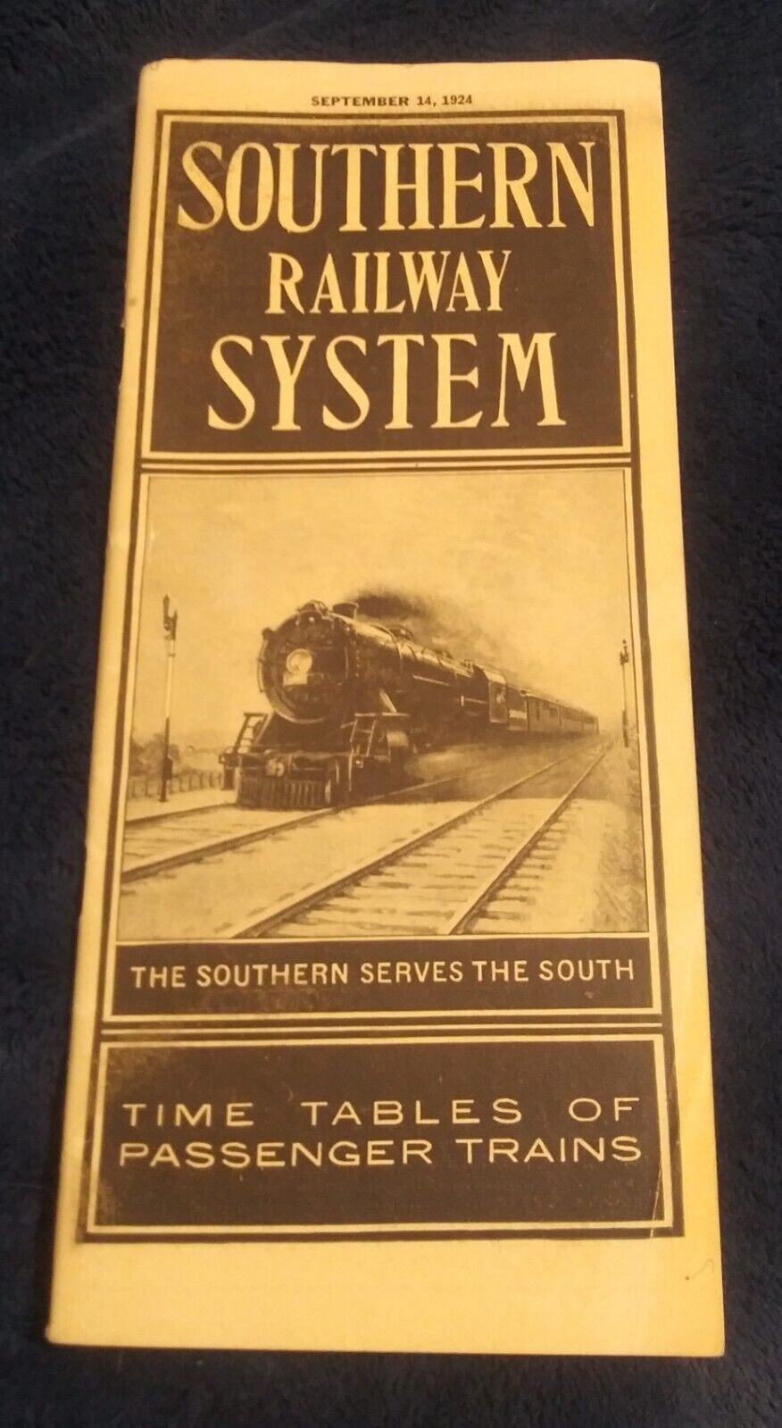 Train Railroad Time Table Schedule 1924 Southern Railway System