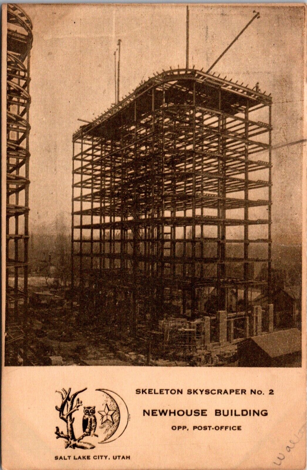 Salt Lake City, UT Skeleton Skyscraper No. 2 Newhouse Building Postcard