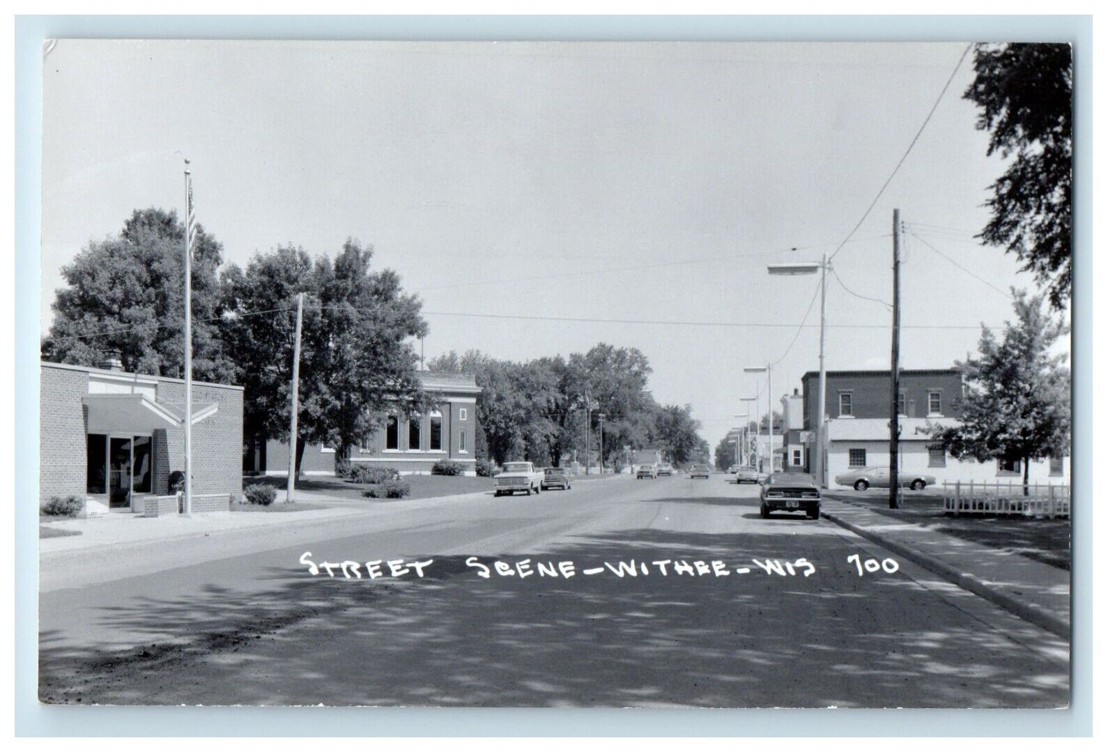 c1950's Main Street Scene Cars Withee Wisconsin WI RPPC Photo Vintage Postcard