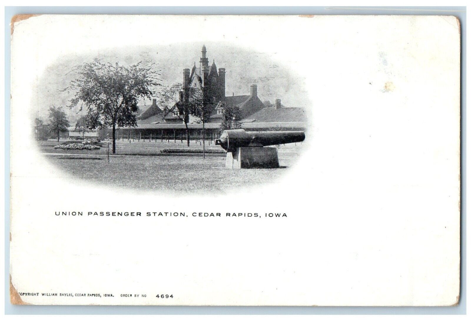 c1905 Union Passenger Station Railroad Train Cedar Rapids Iowa IA Postcard