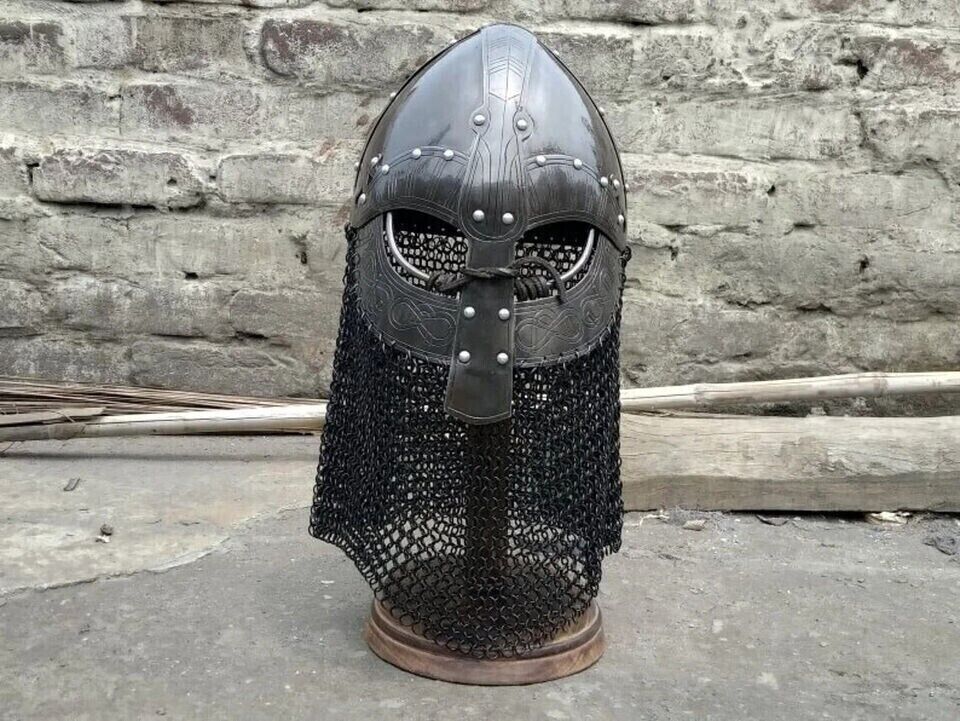 Medieval Norman Viking Helmet Armor Cosplay Helmet Fully Wearable SCA LARP