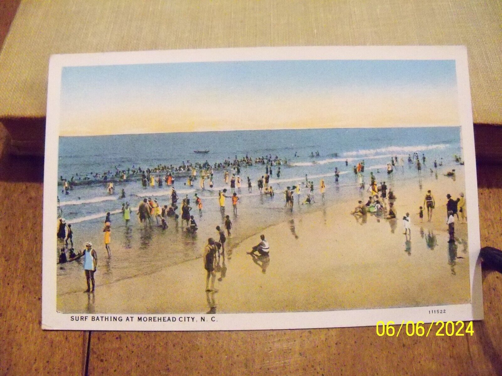 1920-30s Surf Bathing beach at Morehead City NC N Carolina