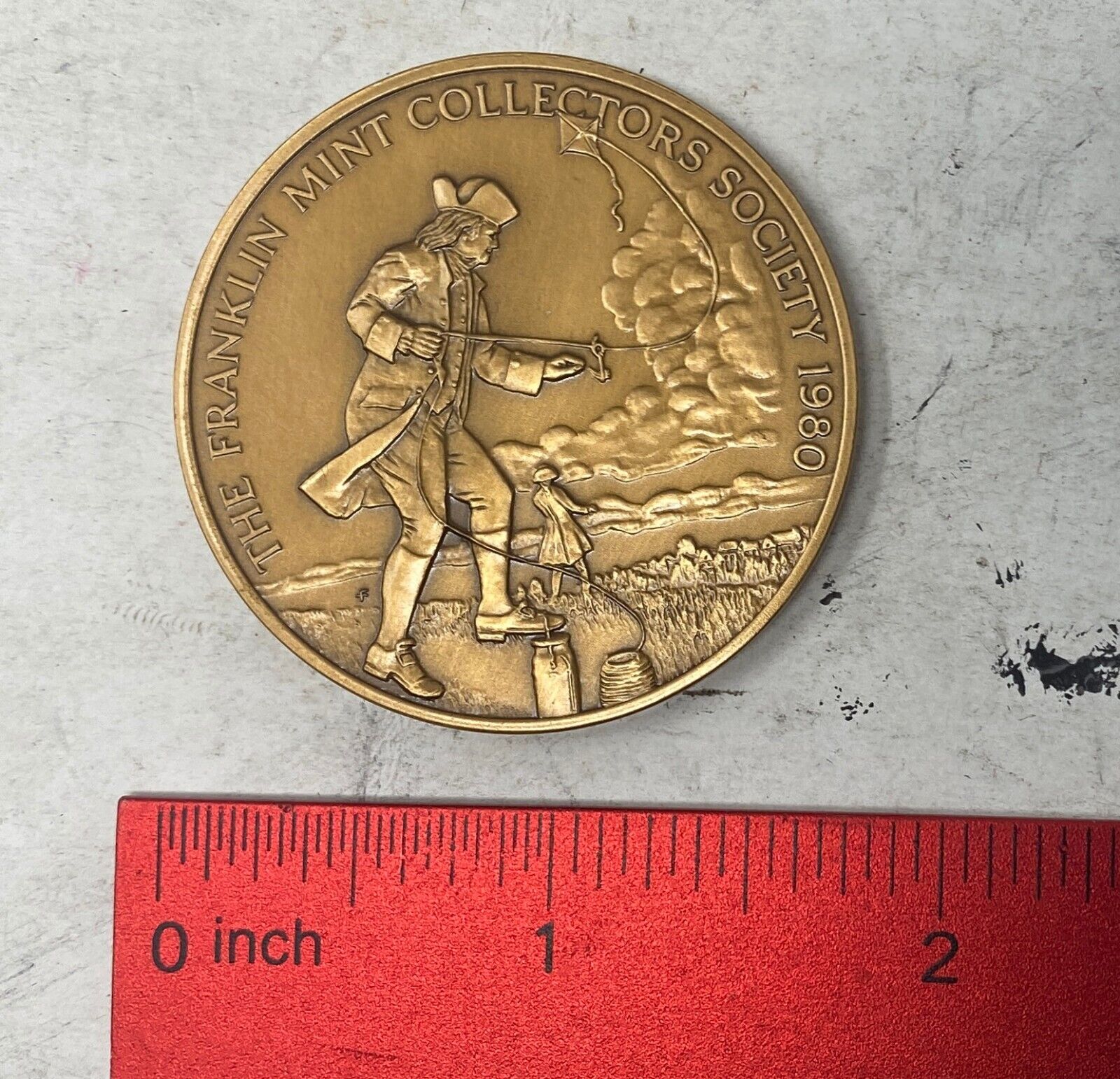 1980 Franklin Mint Collector's Society: Ben/Benjamin Franklin Bronze Coin