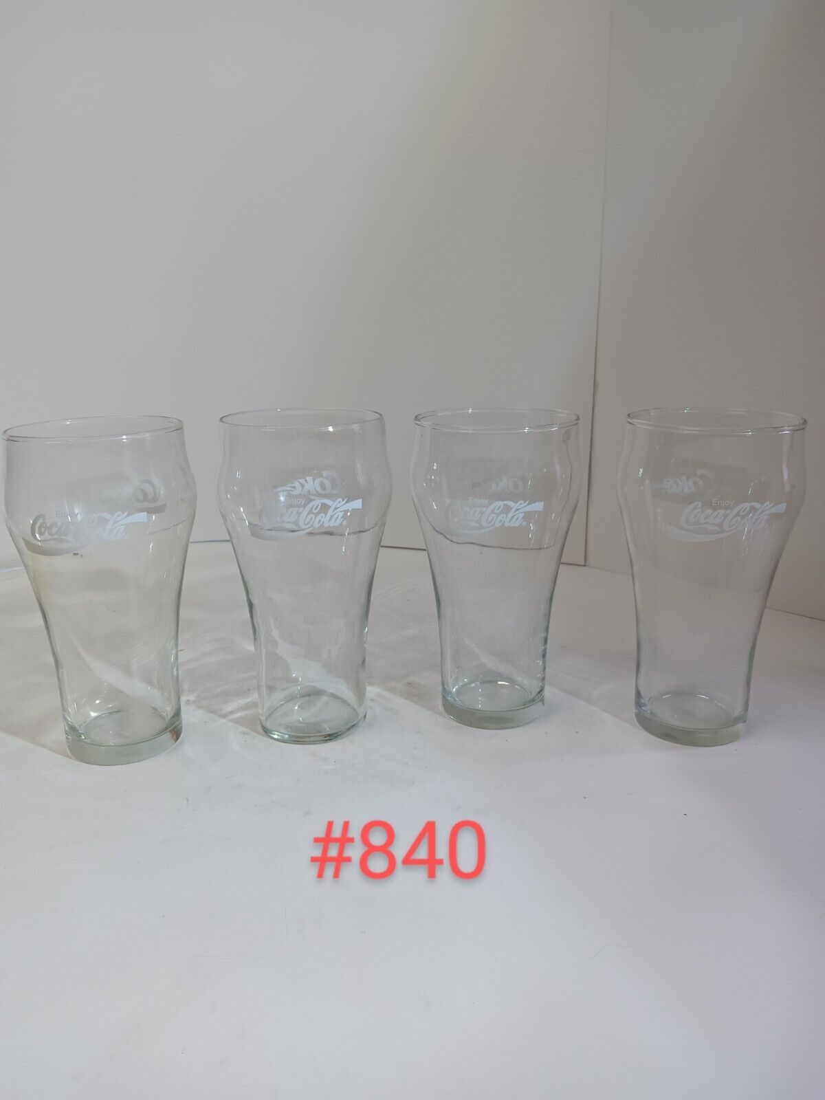 Set of 4 Coca-Cola Clear Glass Bell Shape 6\