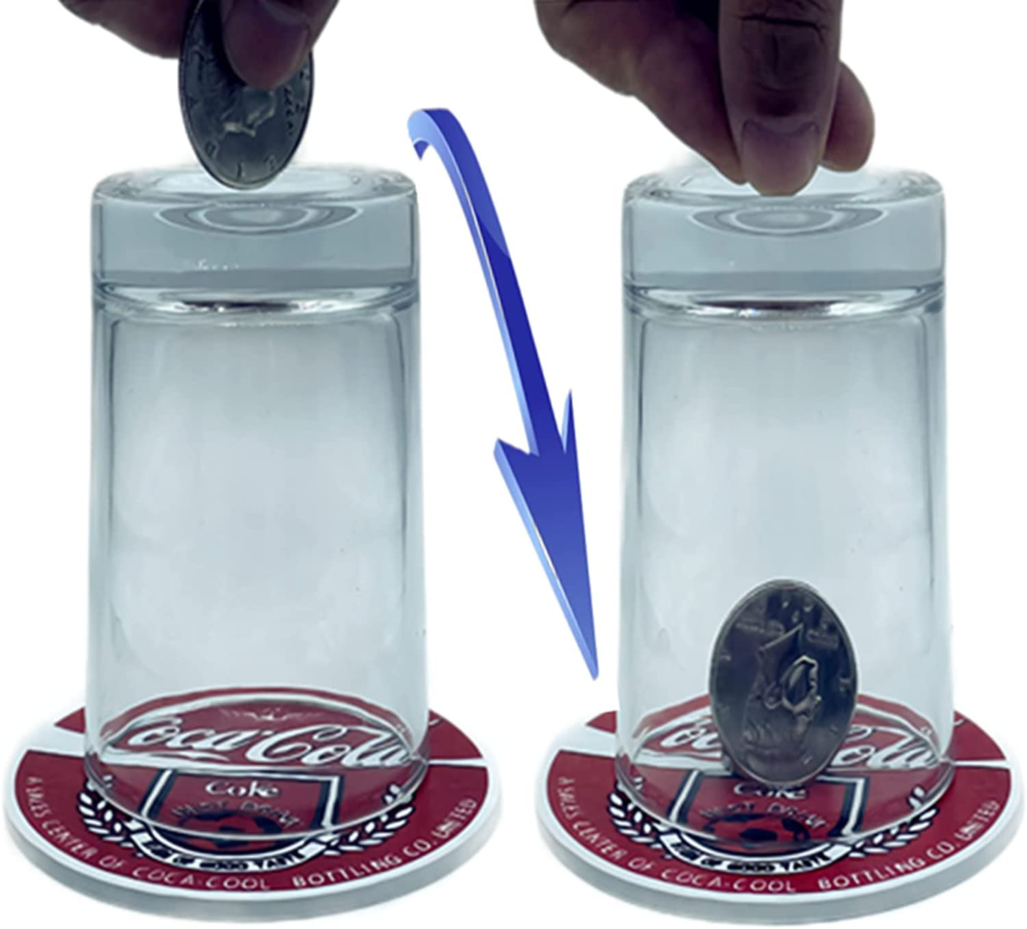 Coin through Glass Magic Trick for Adults - Must-Have Close-Up Gimmick for Party