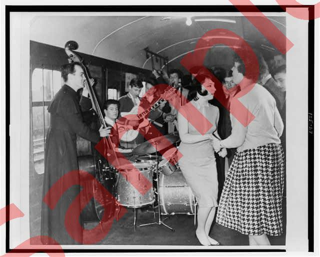 Reverend John Oates playing bass,Teenage Rock & Roll Band,Railroad Car,Dance