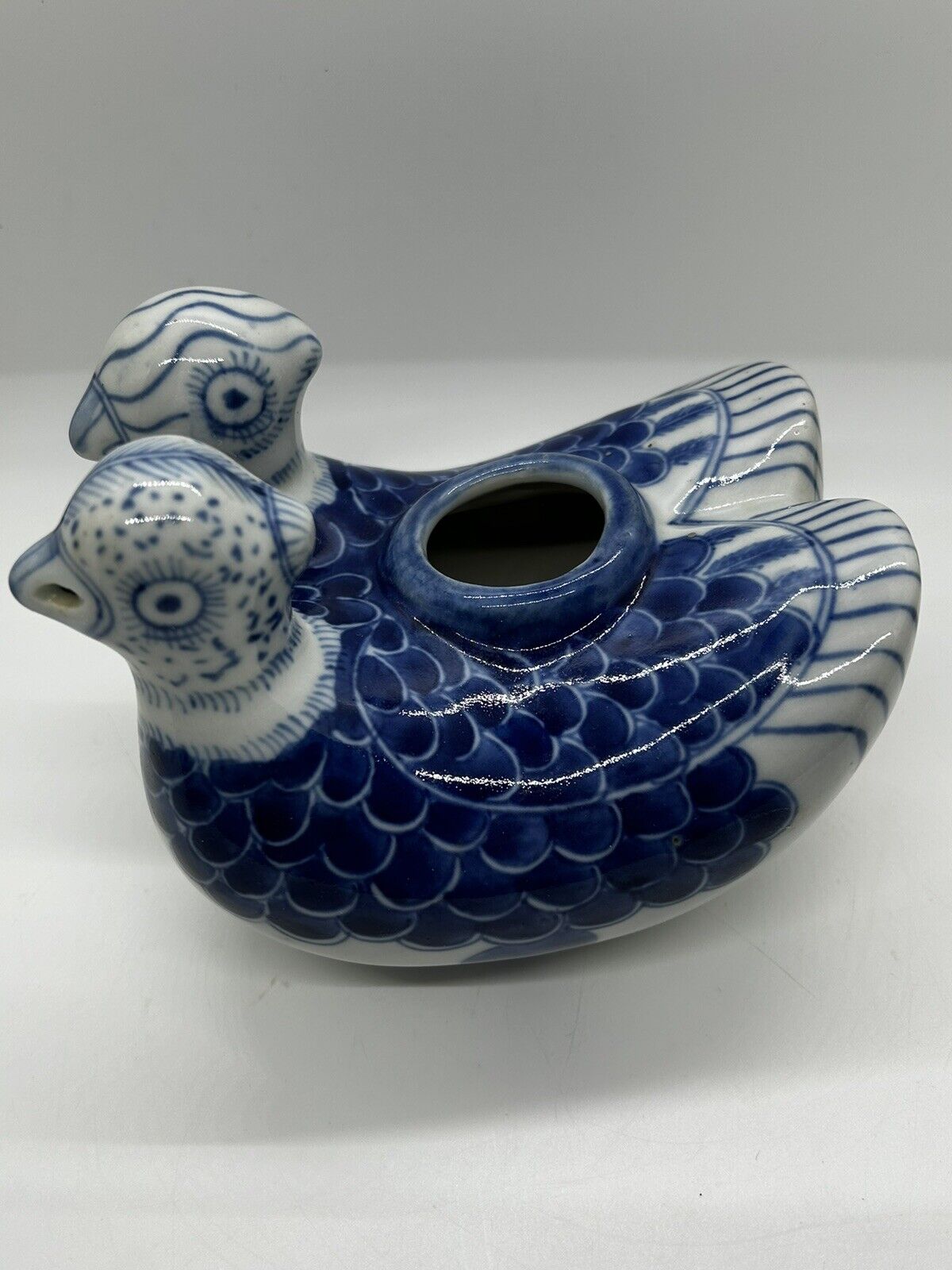 Vintage Chinese Pottery/Bisque Conjoined Ducks Water Dropper For Mixing Ink