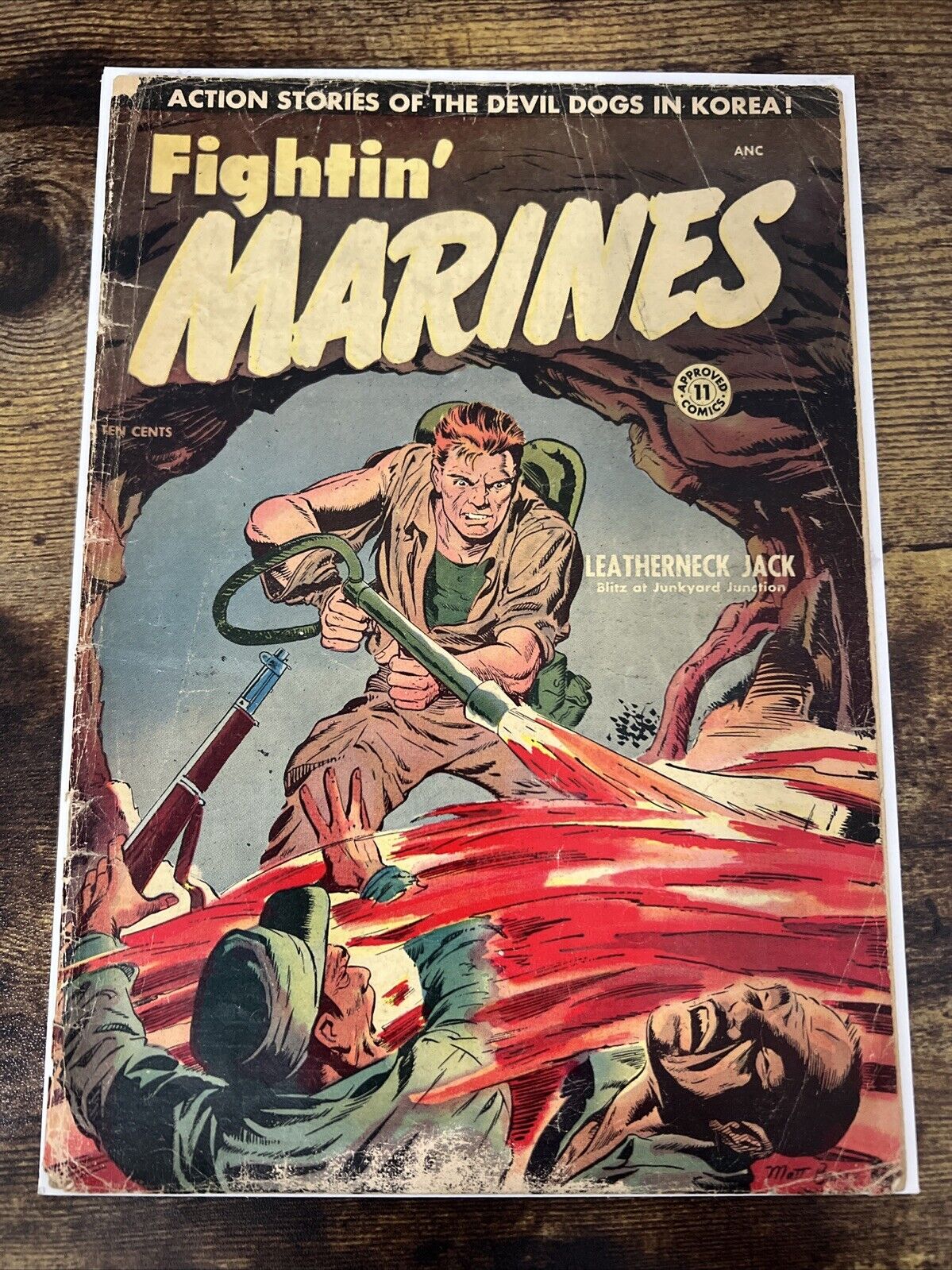 Approved Comics 11 1954 Fightin Marines Matt Baker Flamethrower Golden Age Comic