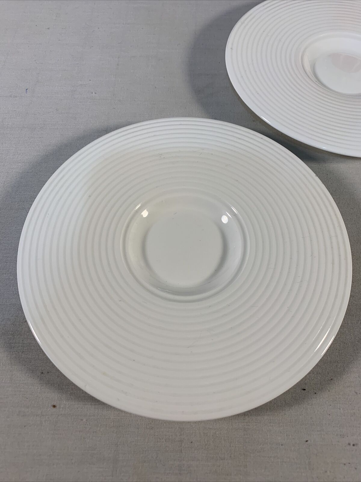Lot Of Four (4) Vera Wang white Antibes saucers By Wedgwood 6” - Excellent