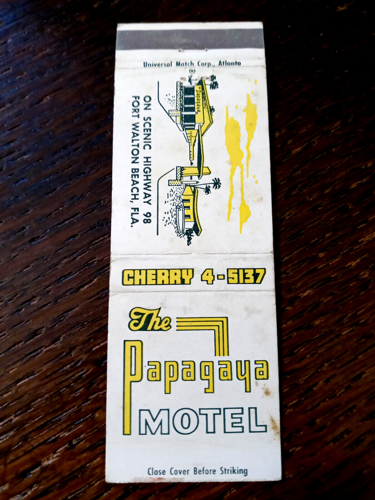 Vintage Matchbook: The Papagaya Motel, Fort Walton Beach, FL
