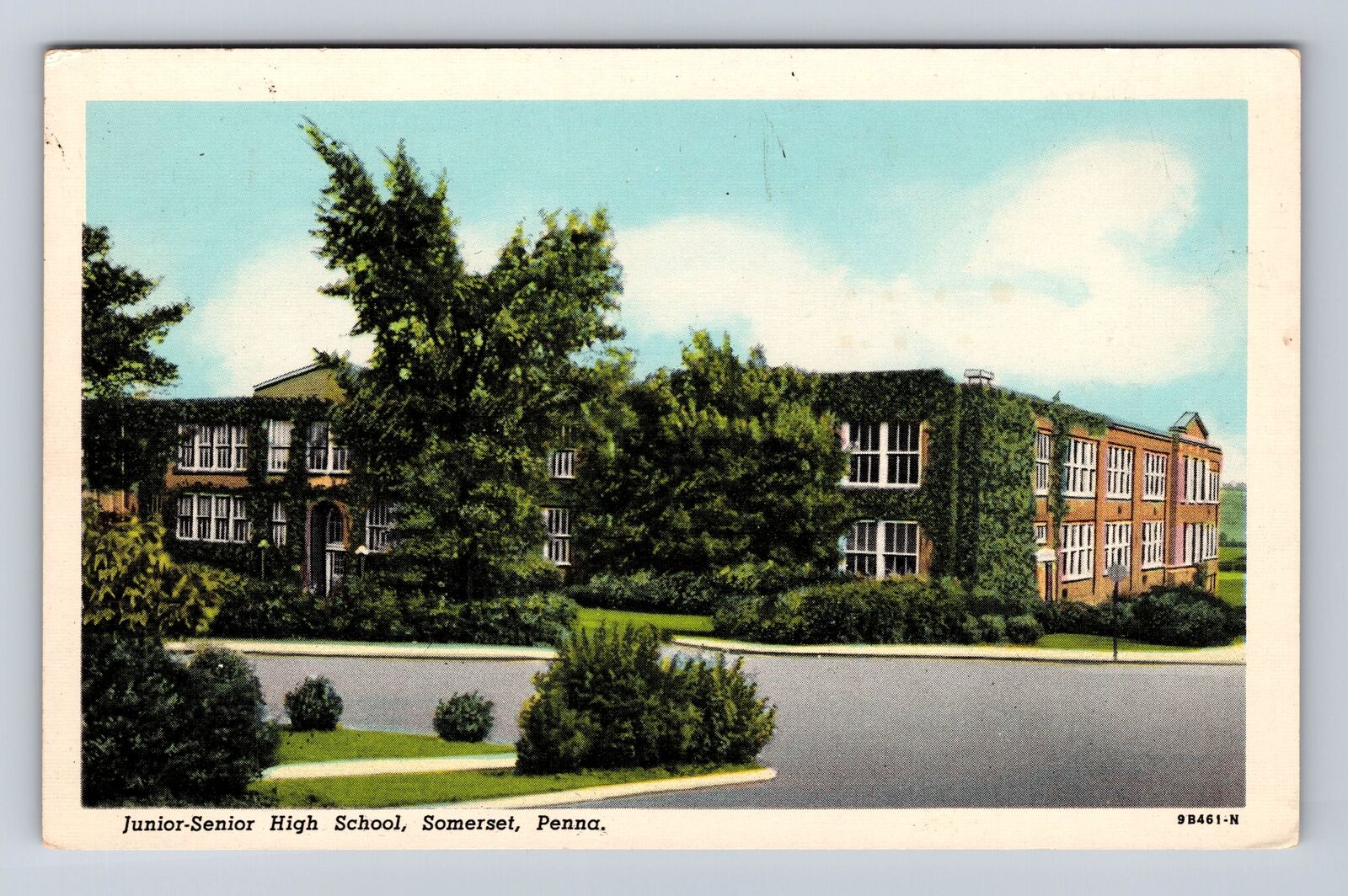 Somerset PA-Pennsylvania, Junior Senior High School, Antique, Vintage Postcard