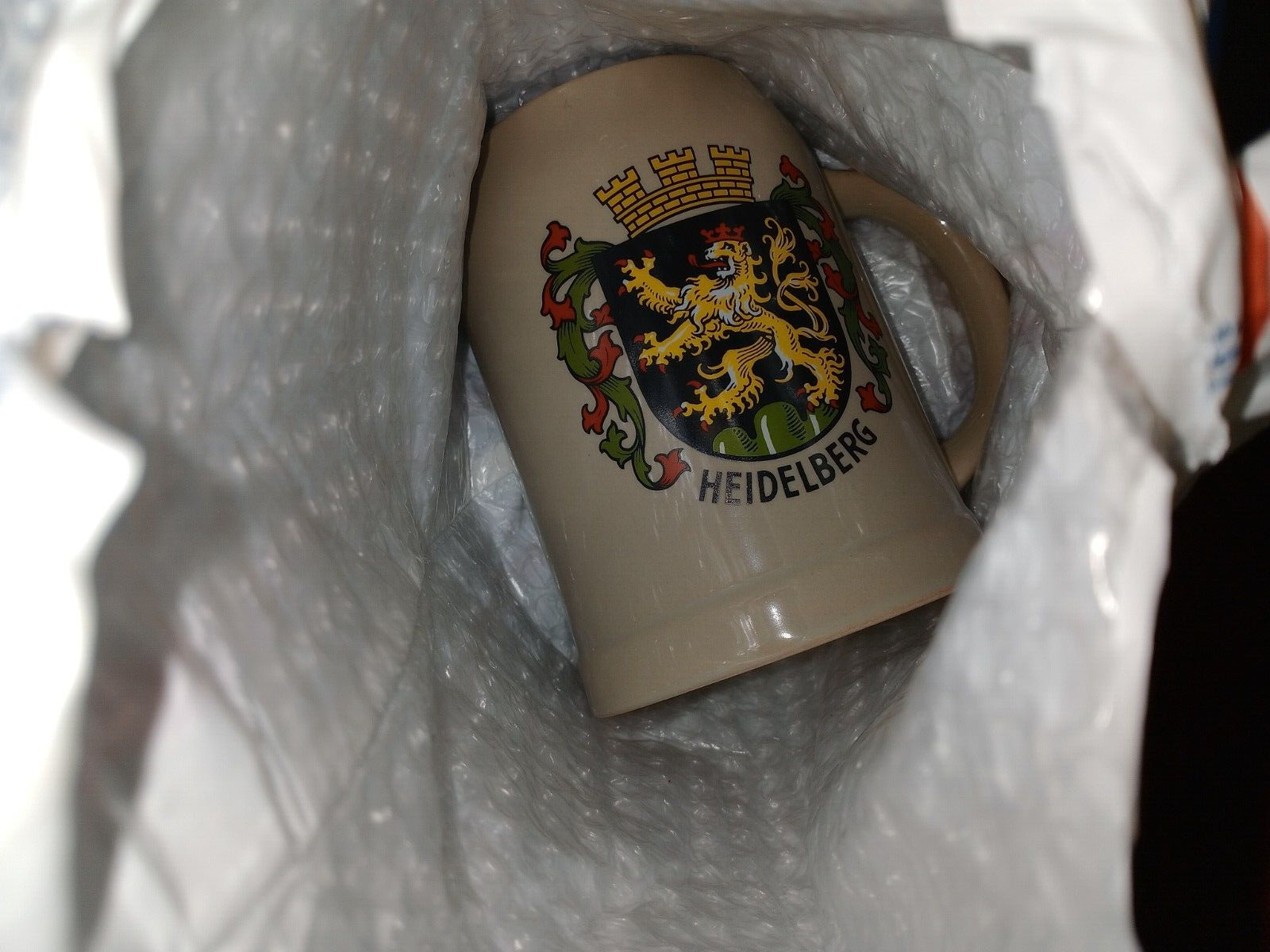 Heidelberg Beer Mug Coat of Arms Germany Pottery Rare Vintage