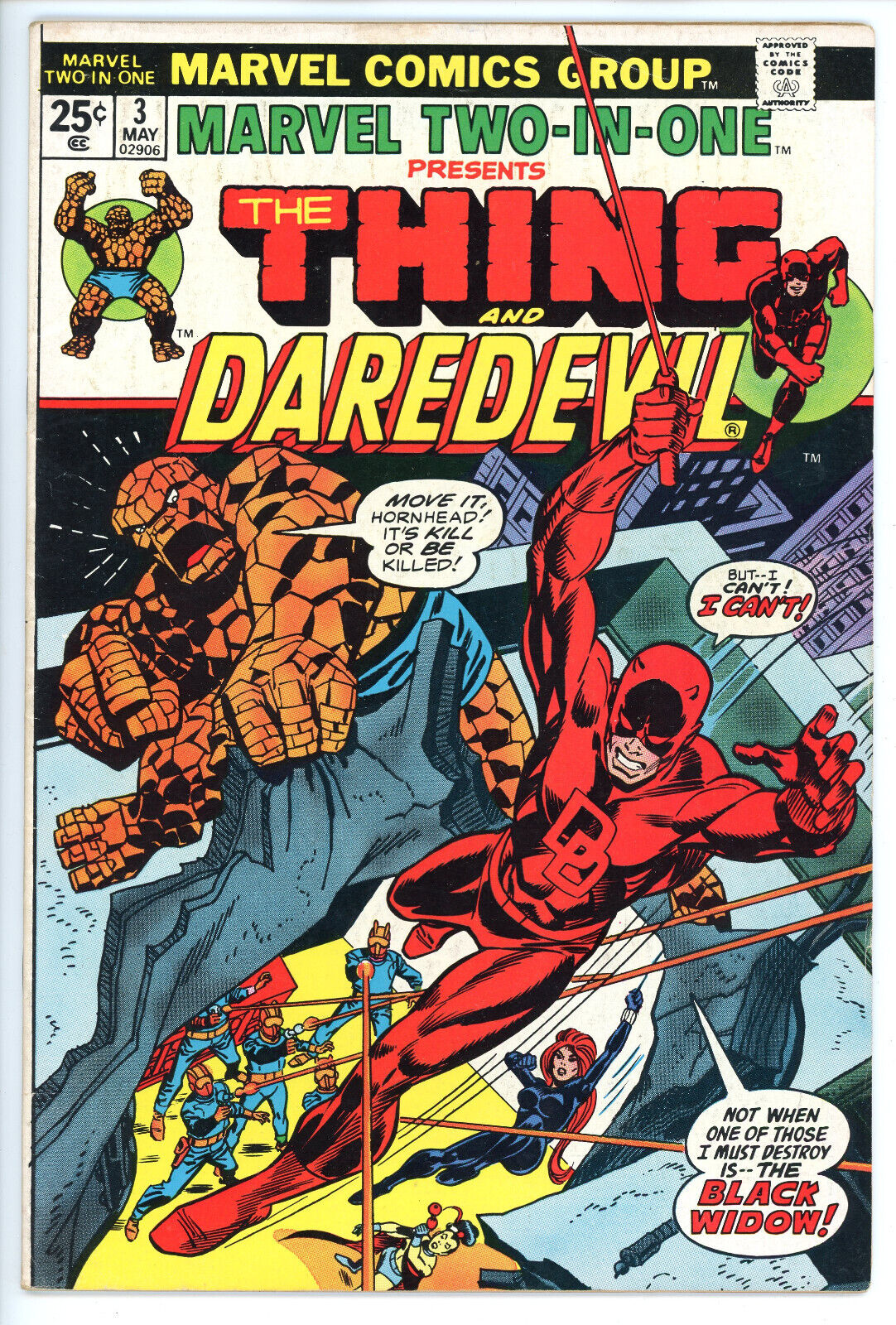 MARVEL TWO IN ONE #3 HIGHER MID GRADE DAREDEVIL 2 IN 1 1974 25 CENT COMBINE SHIP
