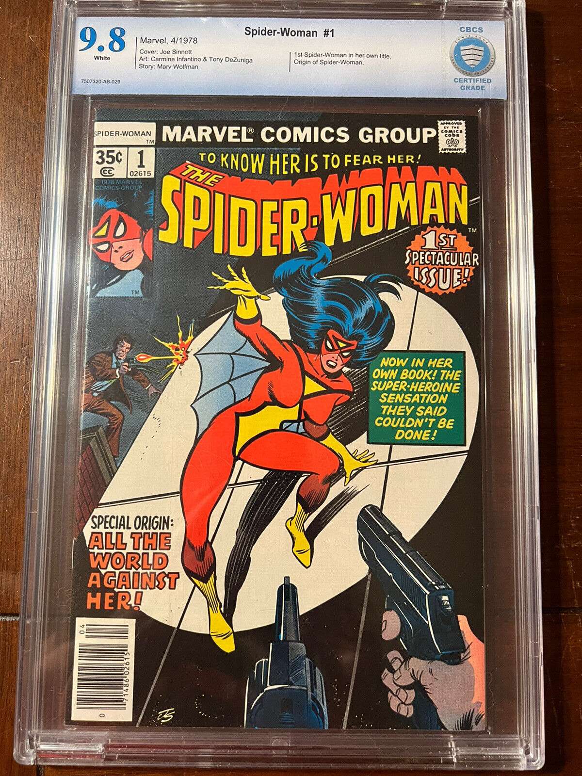 SPIDER-WOMAN #1 4/78 CBCS 9.8 WHITE PAGES ICONIC COVER- EXCELLENT HIGH GRADE