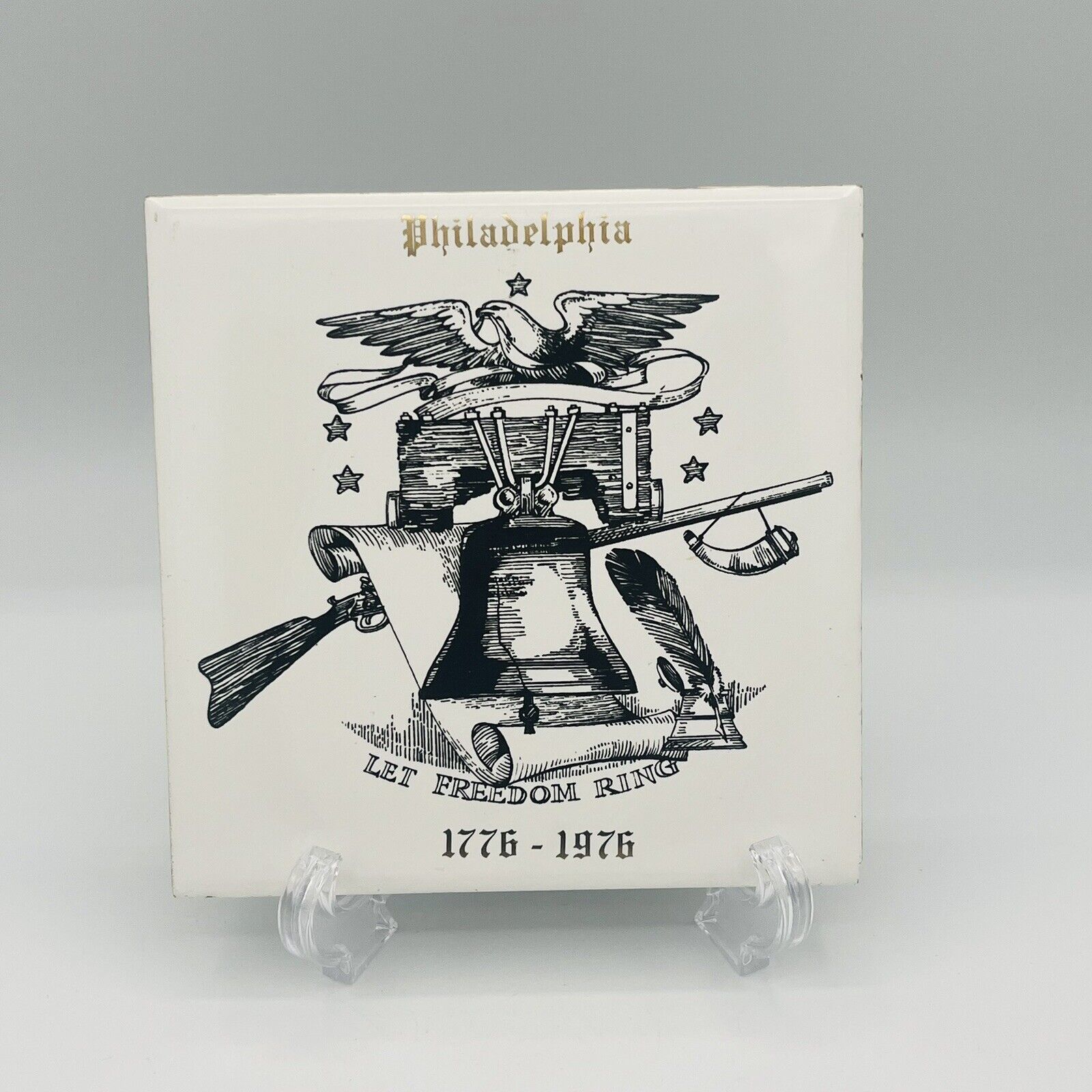 Philadelphia “Let Freedom Ring” Liberty Bell Vintage Ceramic Tile/Trivet