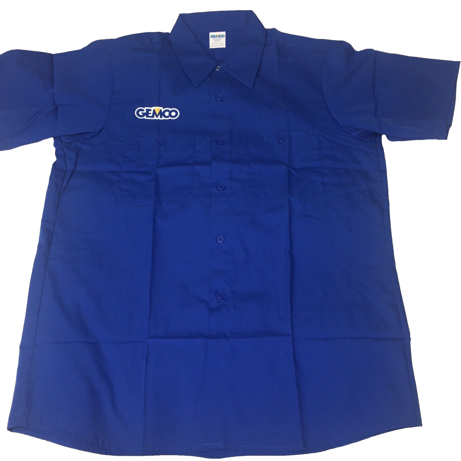 Vintage VTG GEMCO Store Blue Uniform Shirt 1980s Size Large BRAND NEW NOS