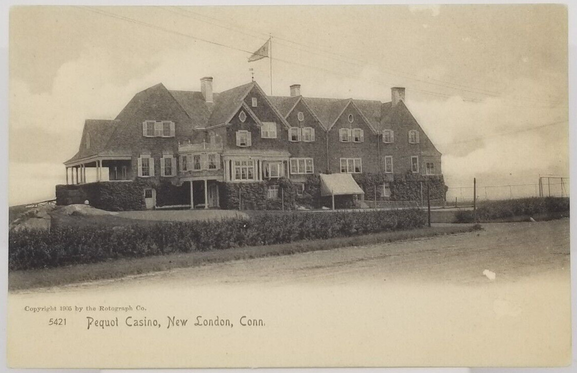 1905 Pequot Casino in New London Connecticut Antique Postcard