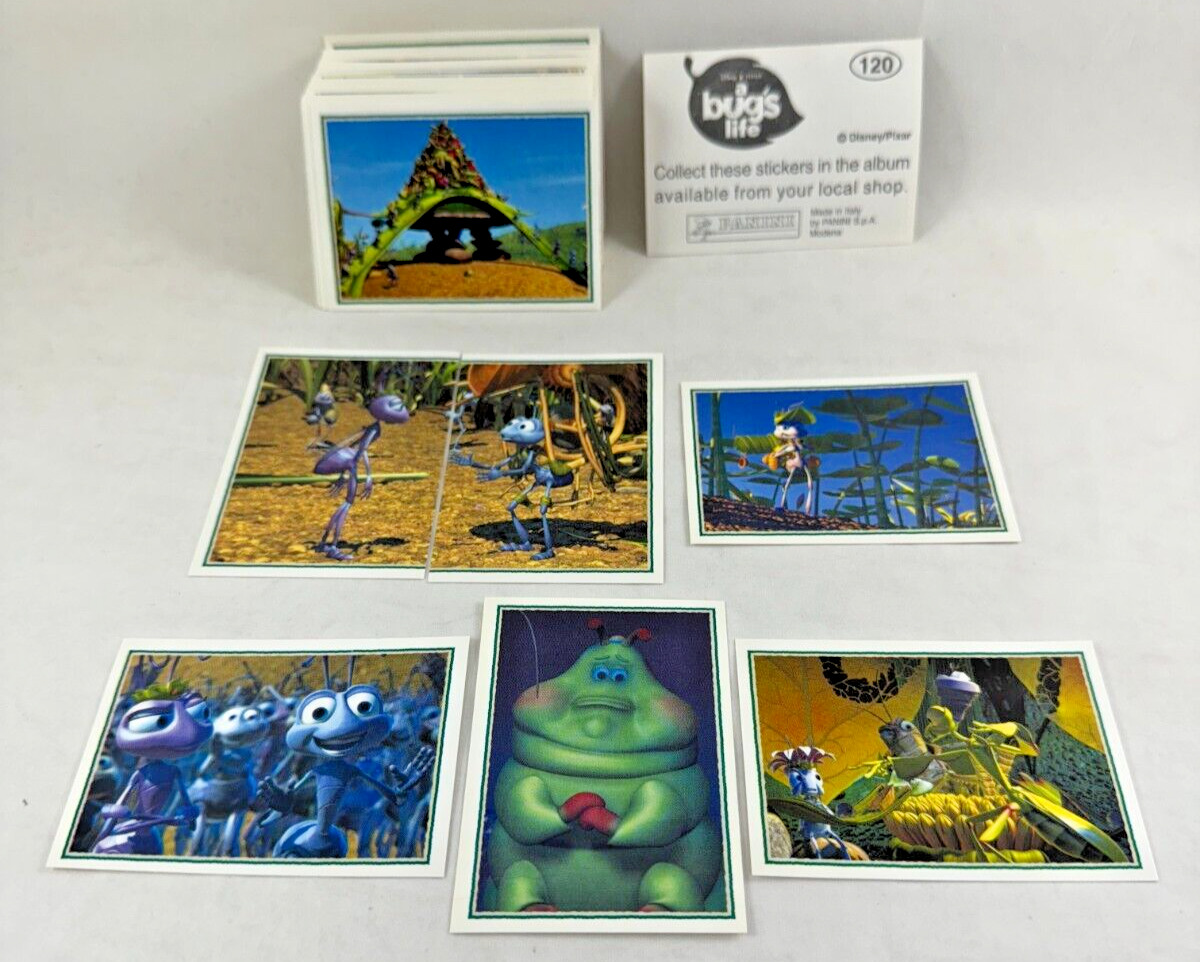 Disney PIXAR A BUG\'S LIFE (1998) ALBUM STICKER Complete 120 CARD SET by Panini