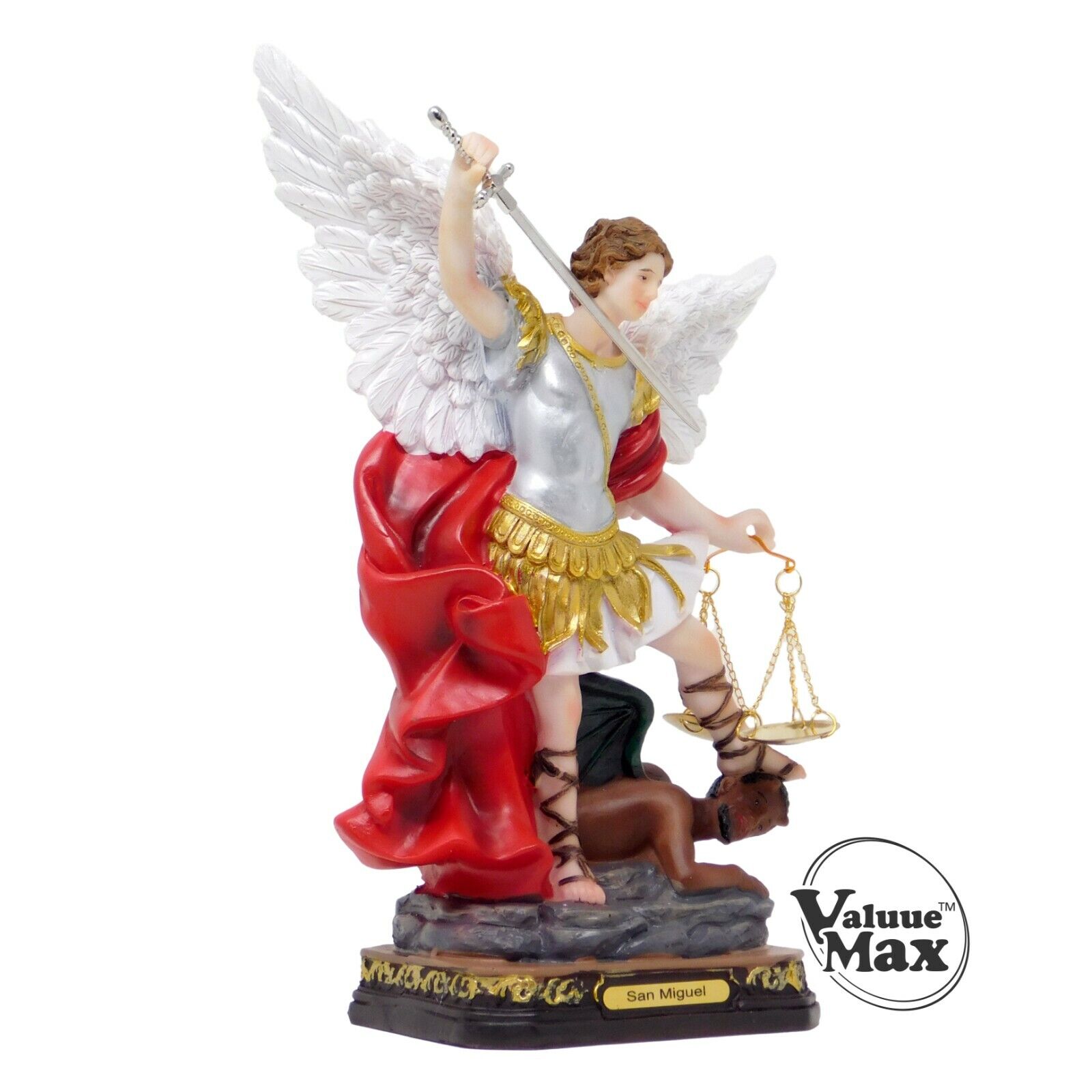 ValuueMax™ Saint Michael Archangel Statue, Finely Detailed Resin, 8 Inch Tall