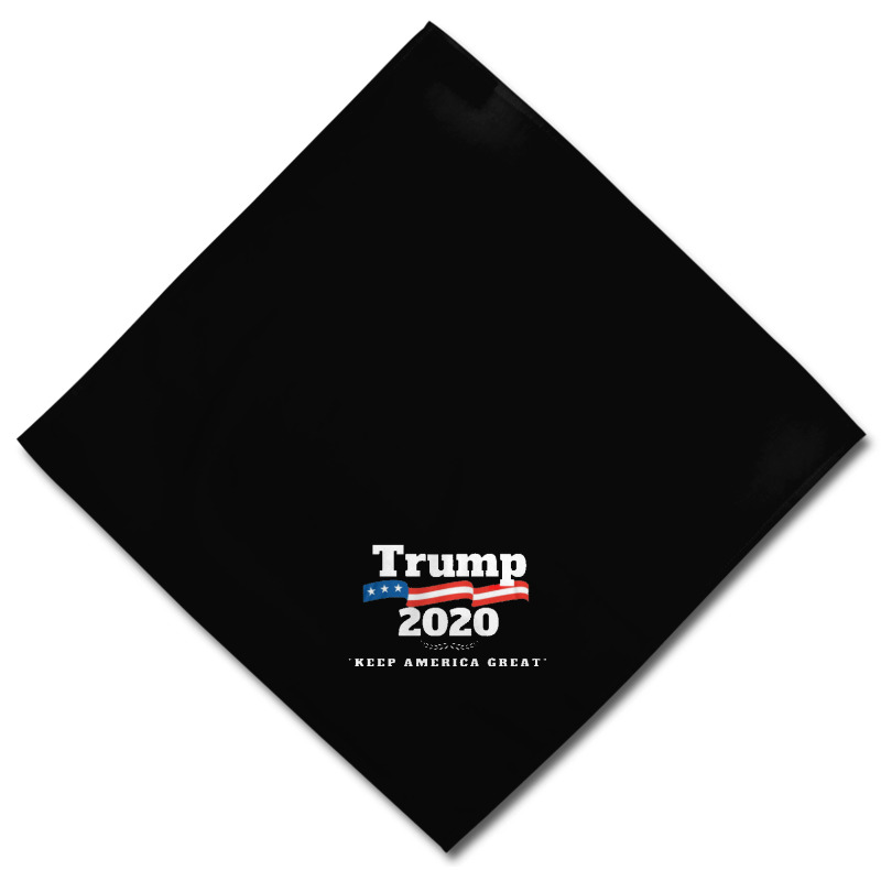 Trump 2020 - Keep America Great Hat Head Scarf Square Black Bandana (22” x 22”) 