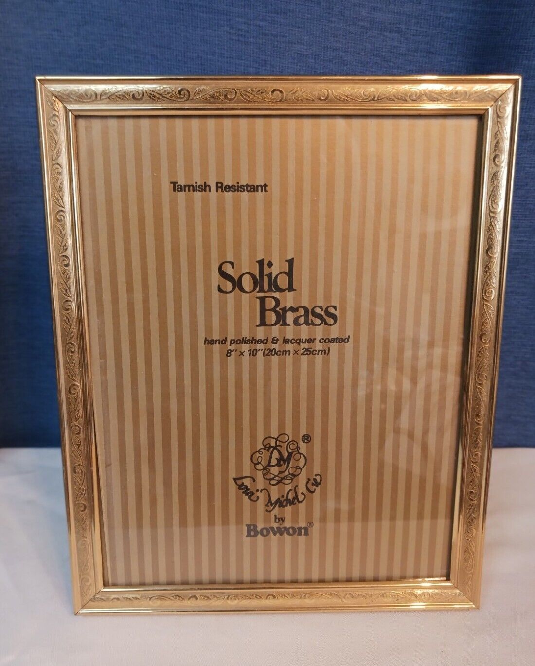 Vintage Brass Gold Tone Metal Photo Picture Frame Easel Slide Back 8x10 MCM