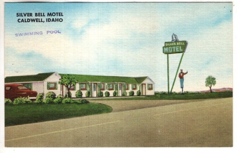 LINEN Postcard      SILVER BELL MOTEL  -  CALDWELL, IDAHO