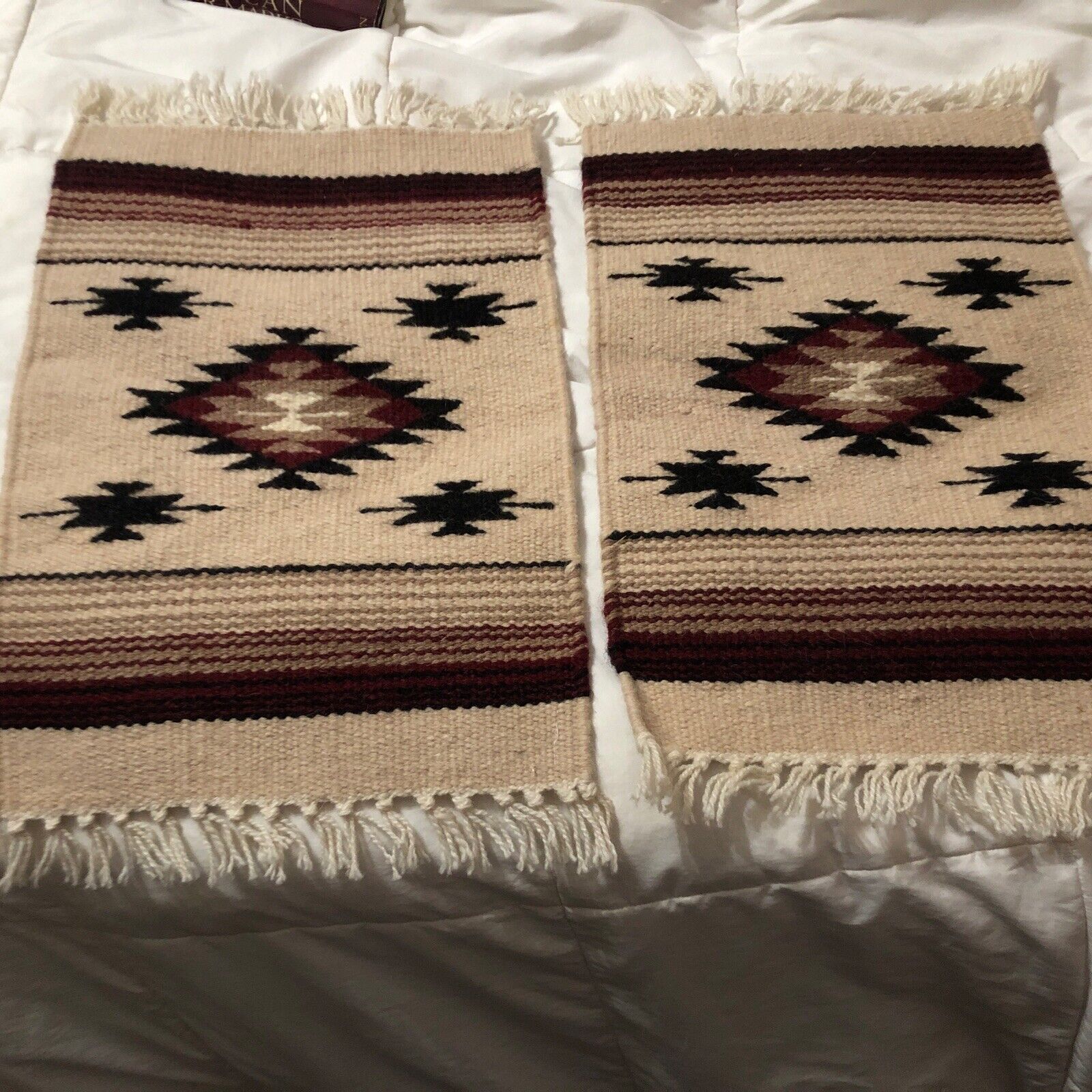 PAIR OF NATIVE AMERICAN MEXICAN VINTAGE MATS HANDMADE