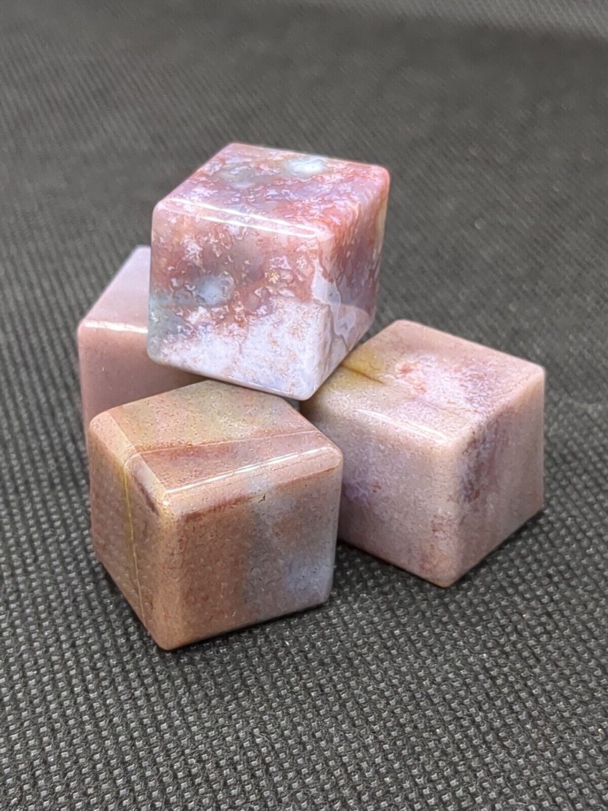 Set Of 4 GENUINE CRYSTAL Ocean Jasper Ice Cubes