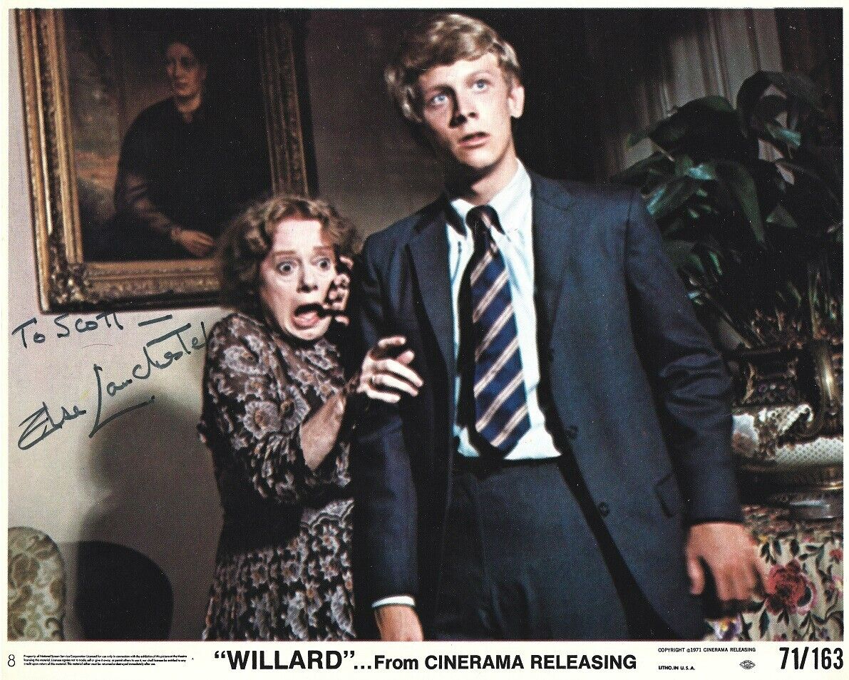 Horror Actress ELSA LANCHESTER Great Signed Original WILLARD Lobby Still Photo
