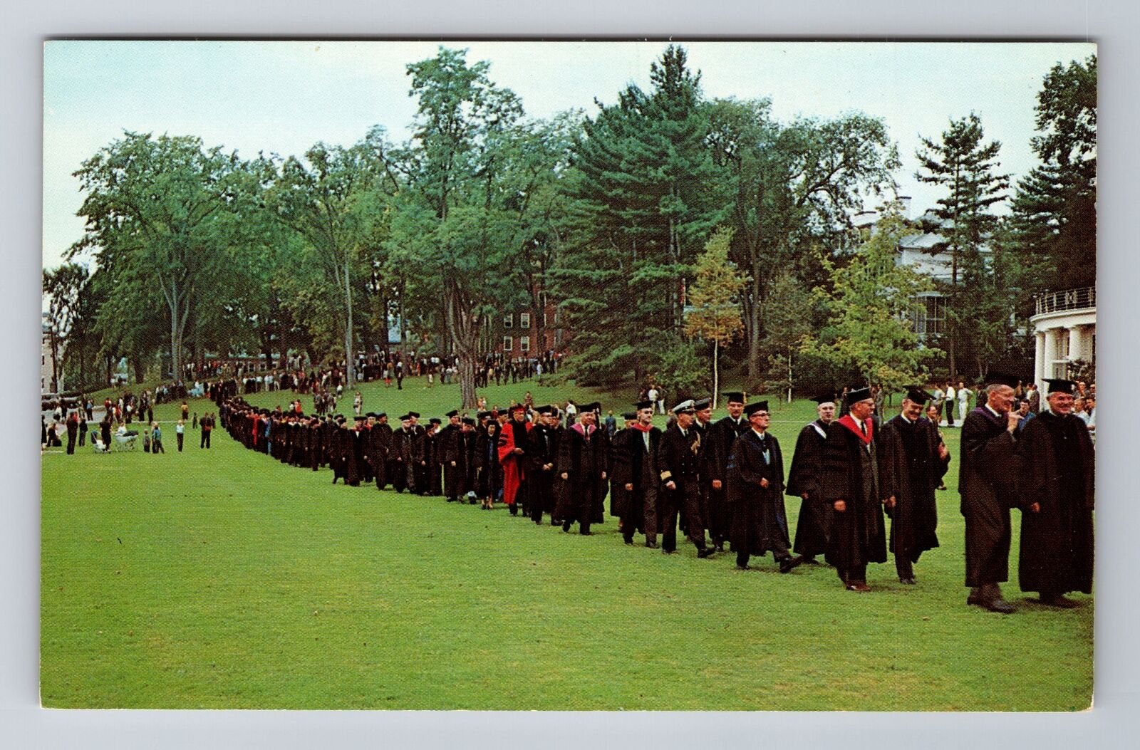 Williamstown MA-Massachusetts, Academic Procession Chapin Hall Vintage Postcard