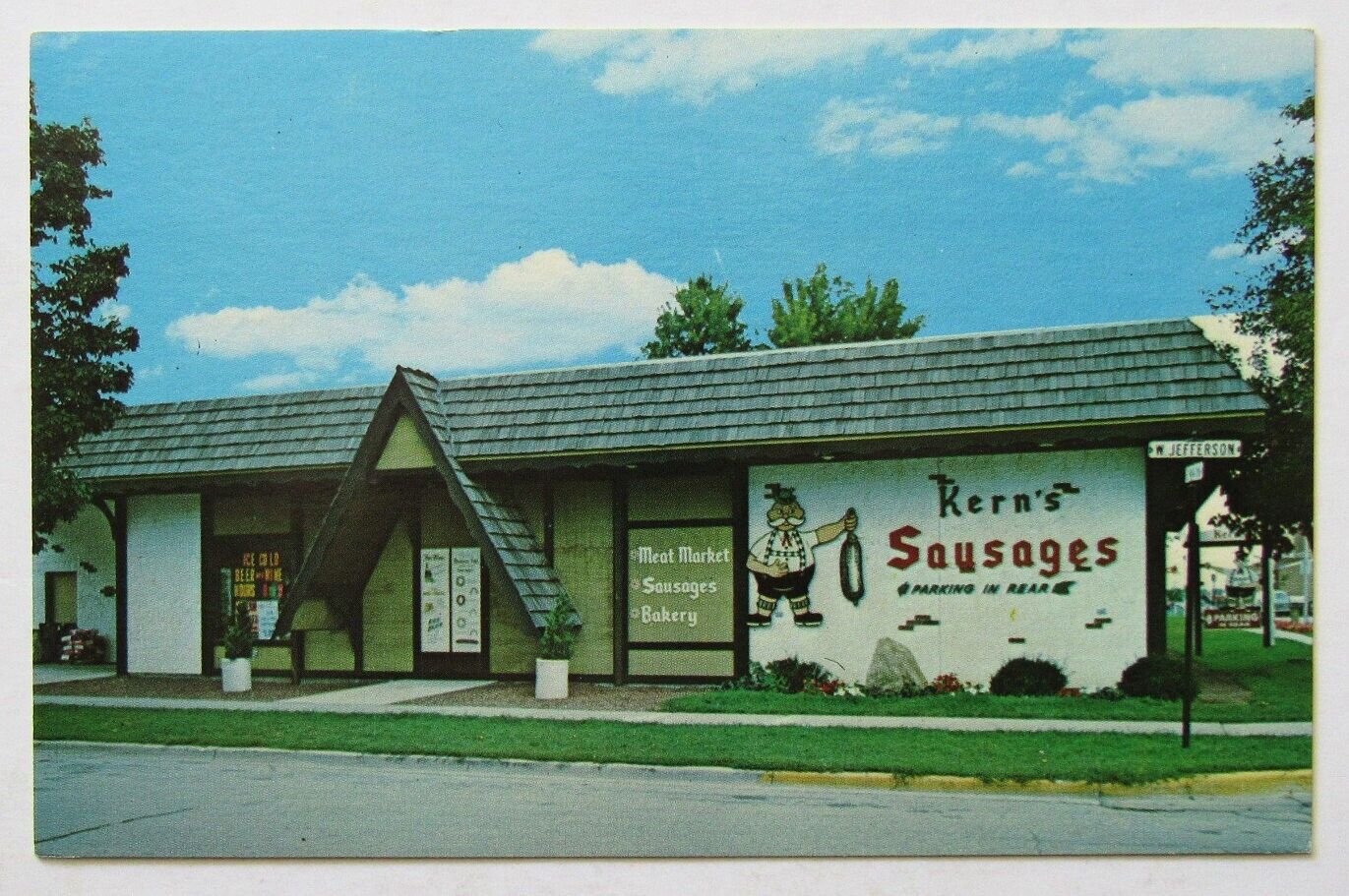 Frankenmuth Michigan Kern’s Sausages Meat Market Bakery Advertising Postcard