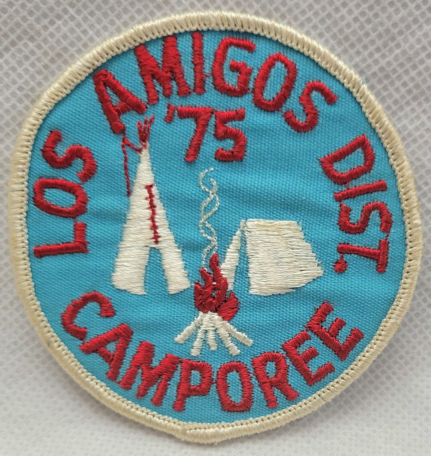 Vintage BSA 1975 Cloth Patch Boy Scouts Of America Los Amigos District Camporee
