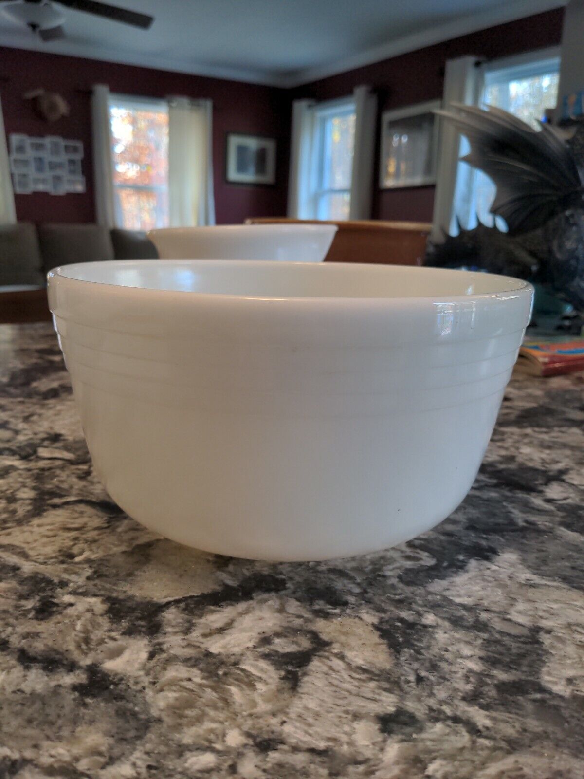 Pyrex Hamilton Beach White Milk Glass Ribbed Mixing Bowl #25
