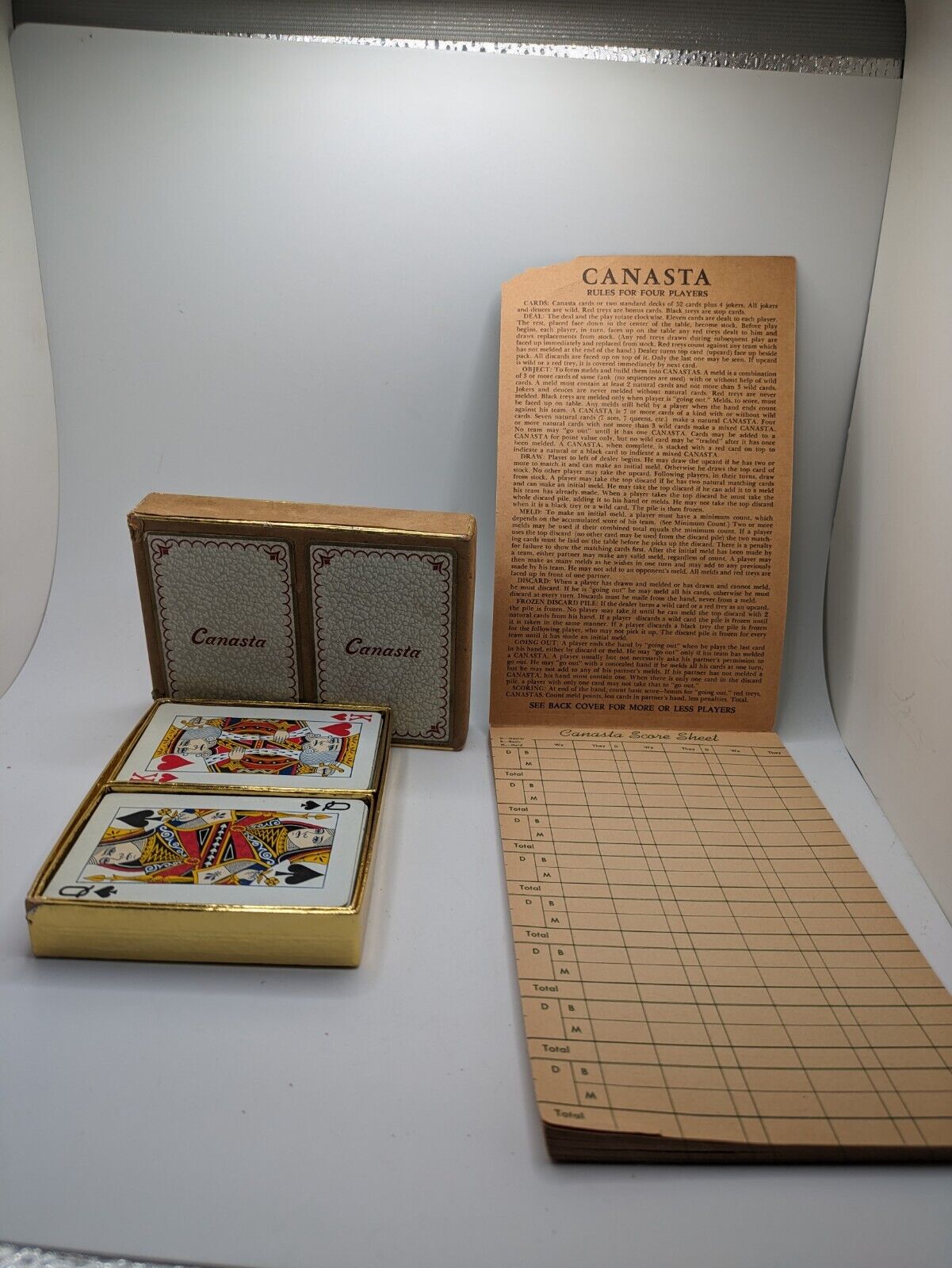 Vintage Canasta Cards And Score Pad With Instructions 