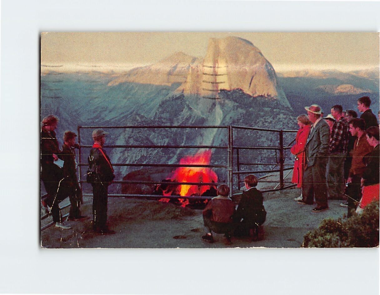 Postcard The Fire on Glacier Point Yosemite National Park California USA