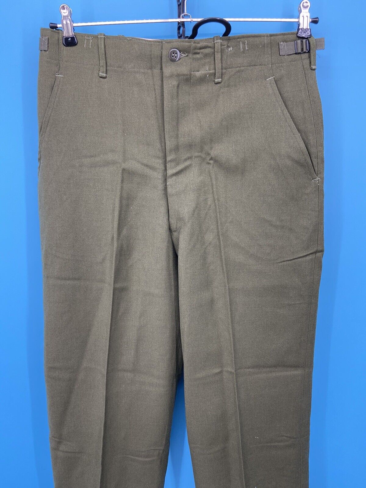 Vtg Korean War Pants Small Green M-1951 US Army Field Trouser Wool OG-108 Belted