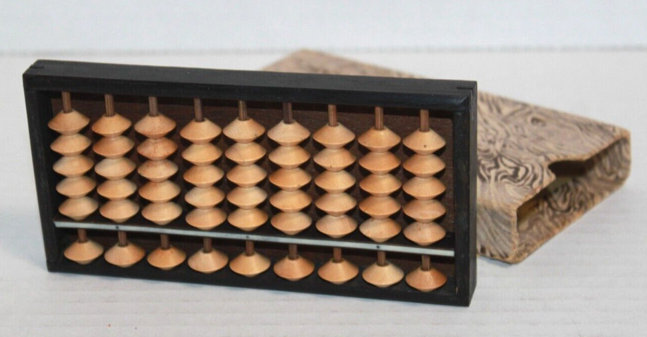 Vintage Mini Abacus With Case