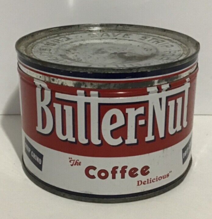 50\'s Butter-Nut Coffee Tin 1 lb Drip Grind w/Lid \