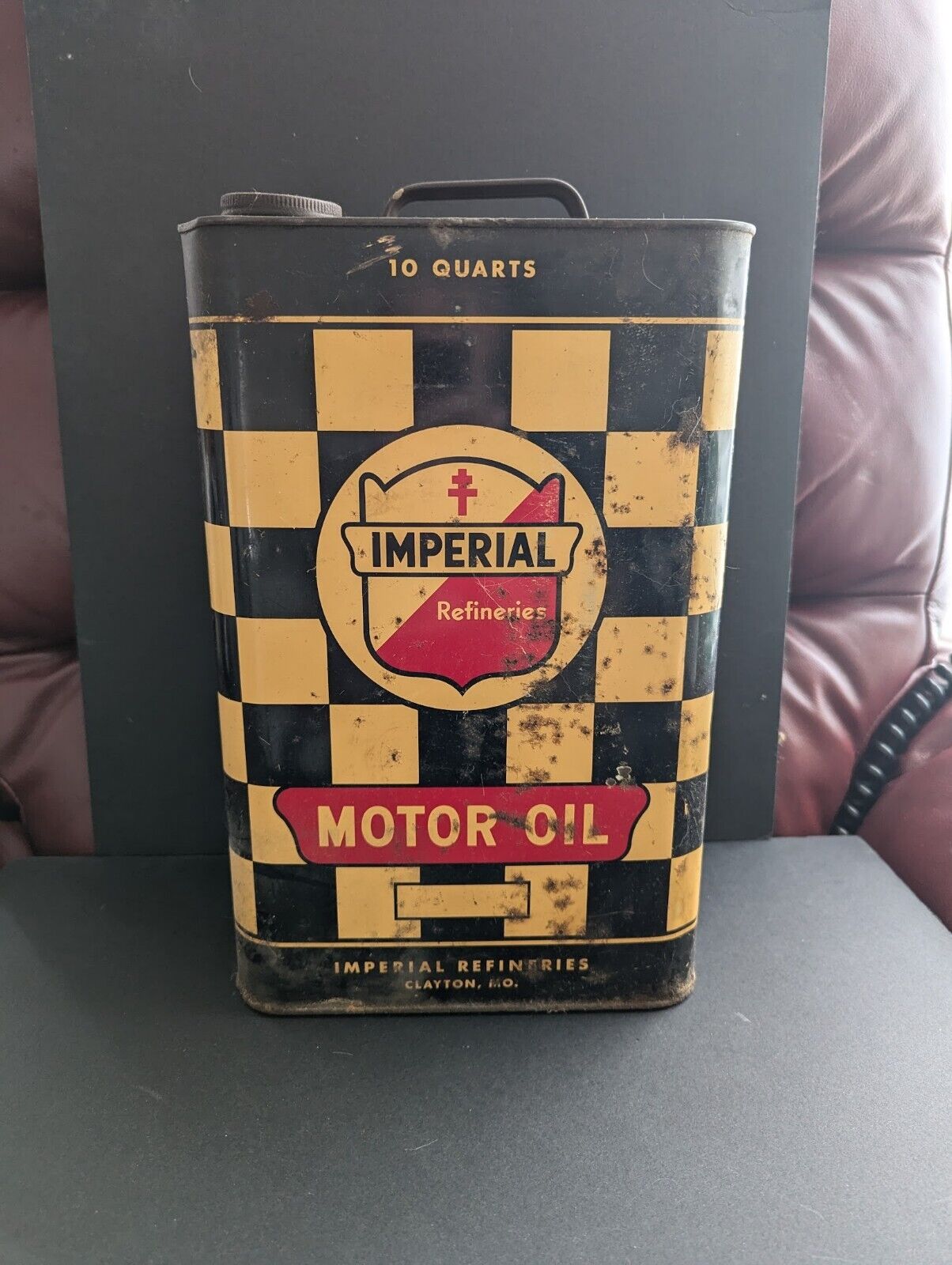 RARE   Imperial Brand Vintage 10 qt. Motor Oil Can