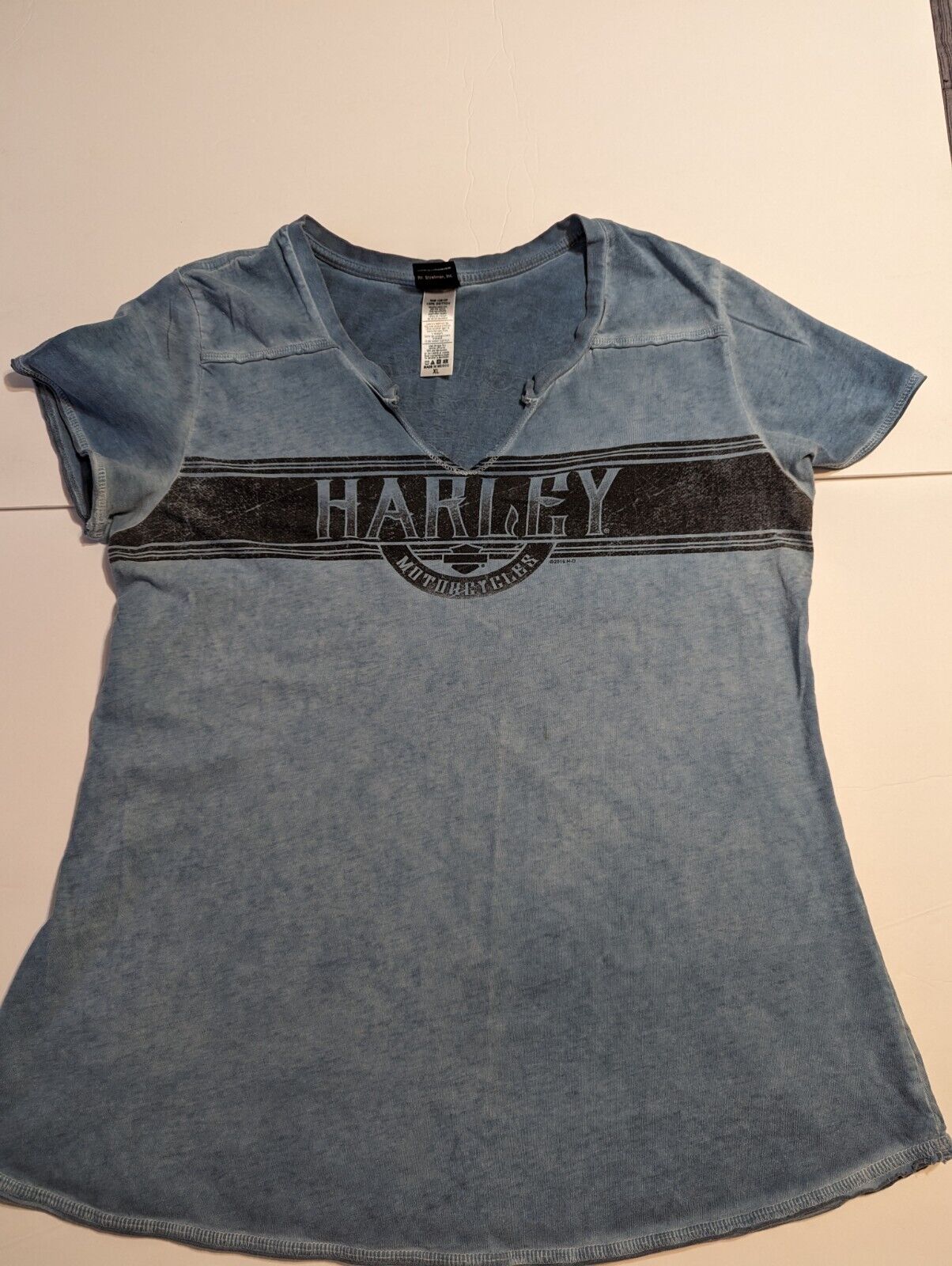 2019 Harley Davidson Blue Distressed RG's Almost Heaven Women's Tee Size XL