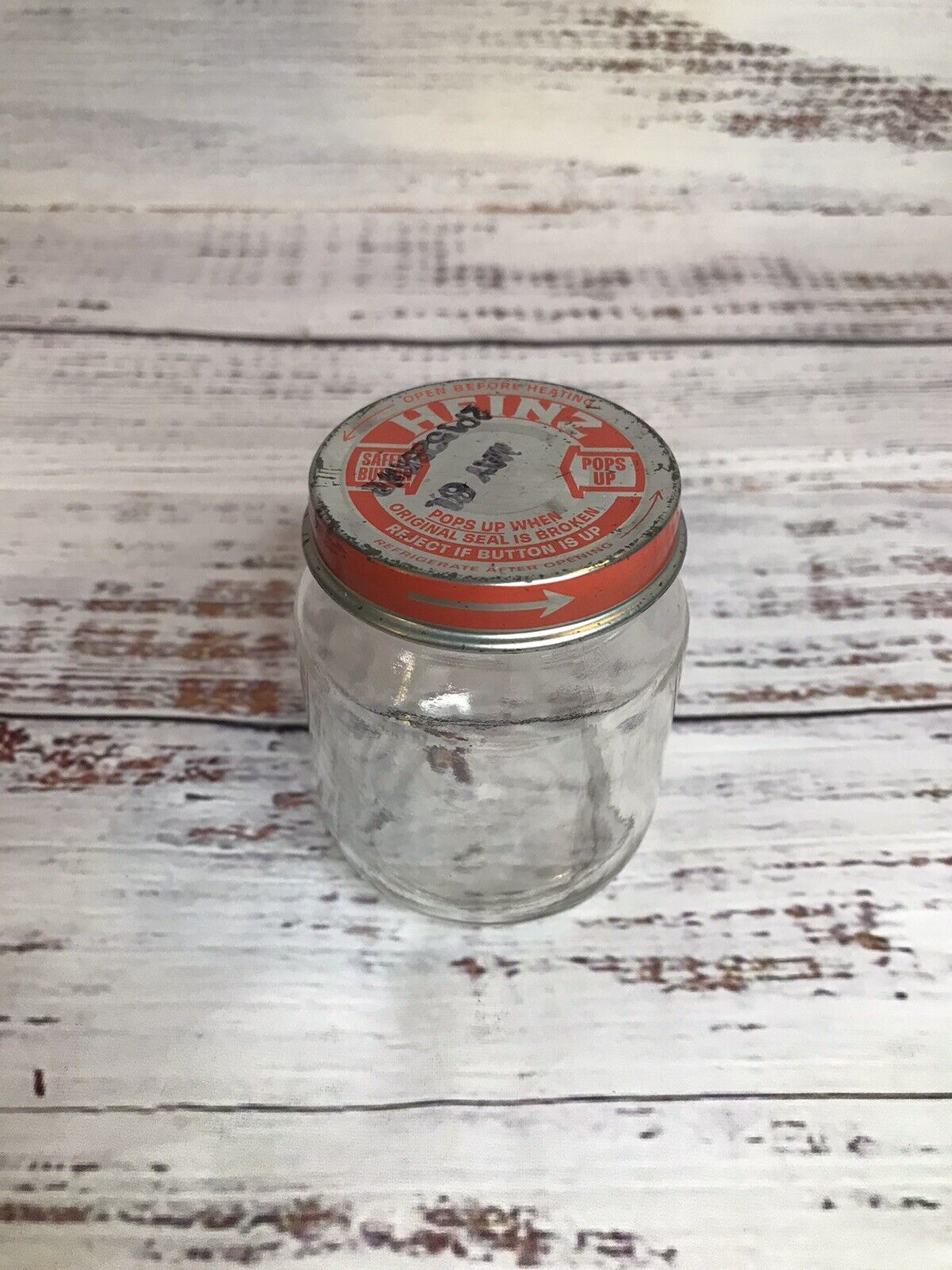 1 Small HEINZ Ketchup Jar 1960s Pop Up Safety Button Lid Condiment