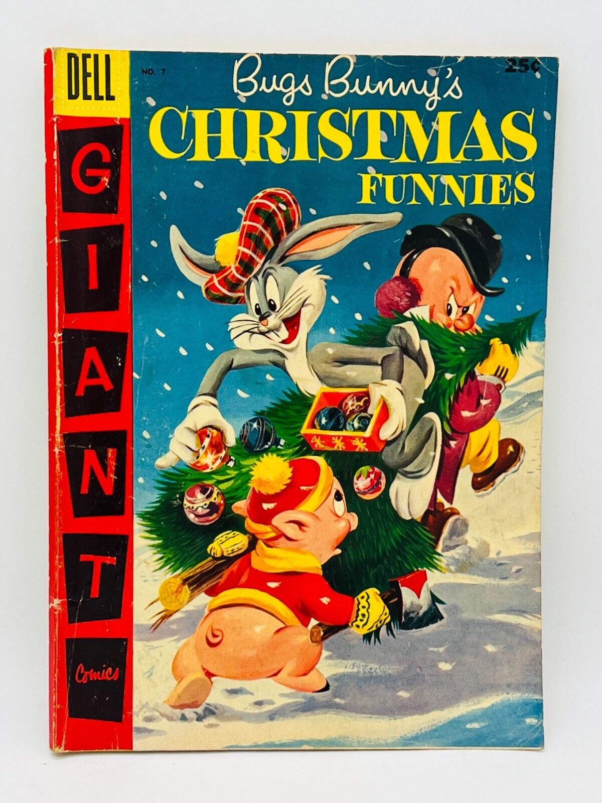 Bugs Bunny\'s Christmas Funnies #7 1st app Speedy Gonzales Dell Giant 1956 VG-FN