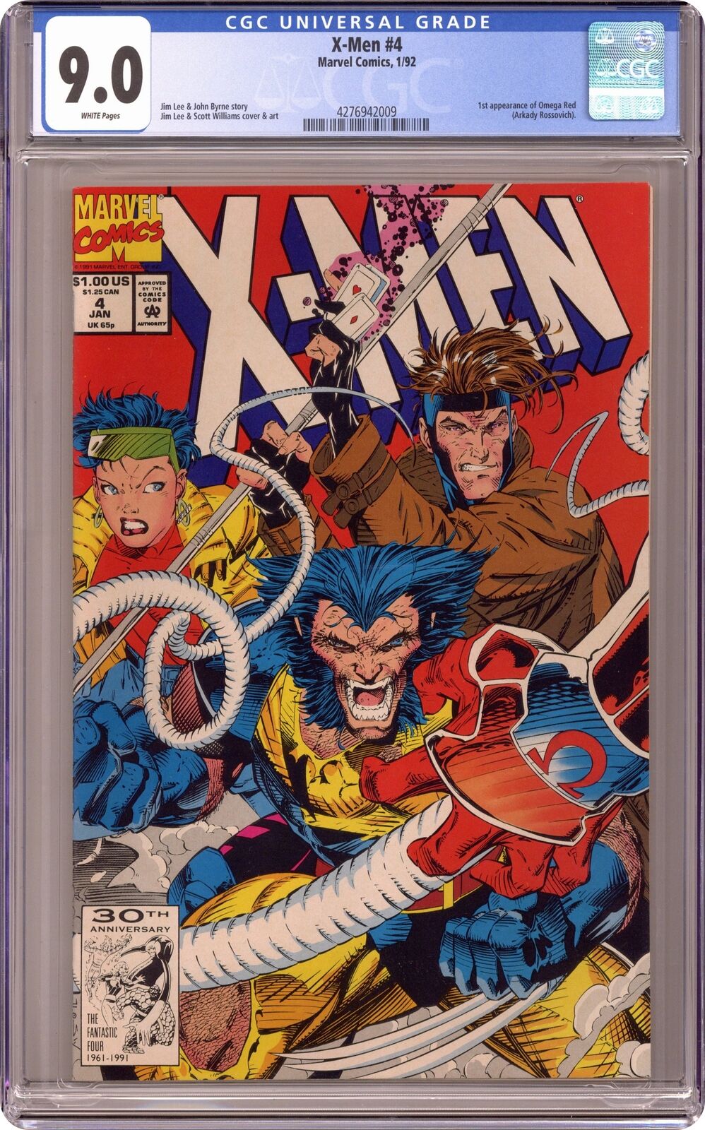 X-Men #4D CGC 9.0 1992 4276942009 1st app. Omega Red