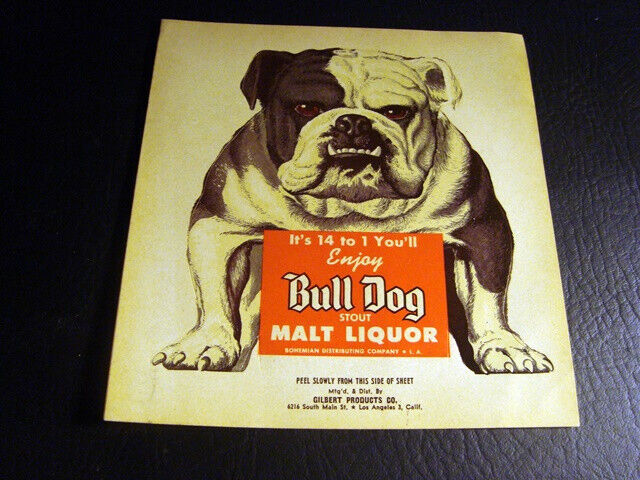 Circa 1950s Bull Dog Malt Liquor Display, California – 