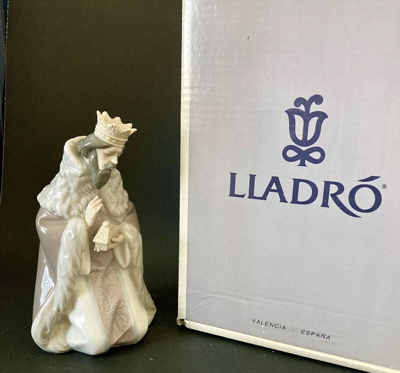 Lladro Figurine Nativity King Gasper Wise Man With Original Box