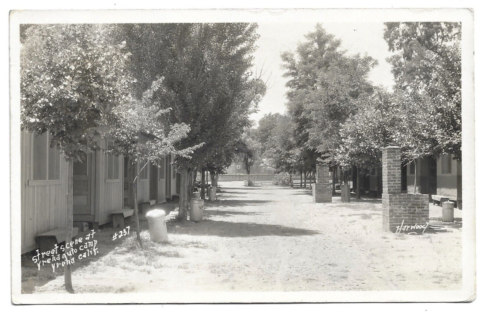 Yreka Californiam Street Scene at Auto Camp, Antique RPPC Photo Postcard
