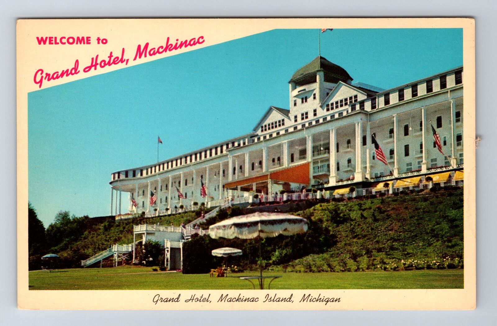 Mackinac Island MI-Michigan, Grand Hotel, Antique, Vintage Postcard