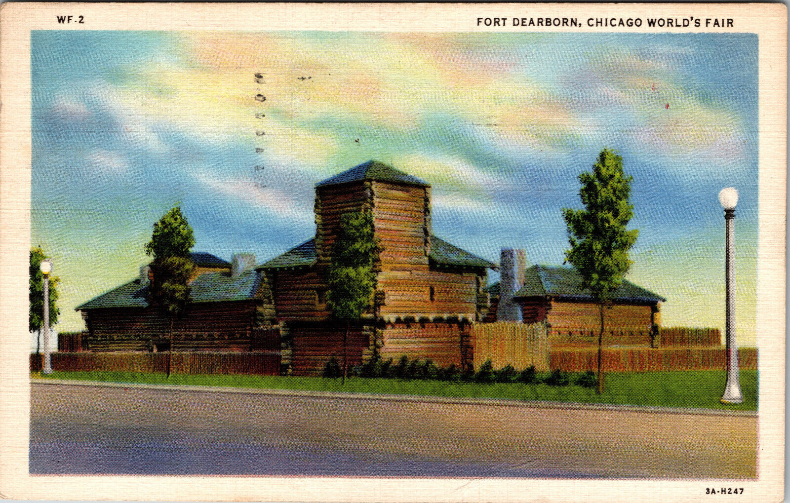 Postcard Fort Dearborn Chicago Worlds Fair 1933 A Century Of Progress Expo