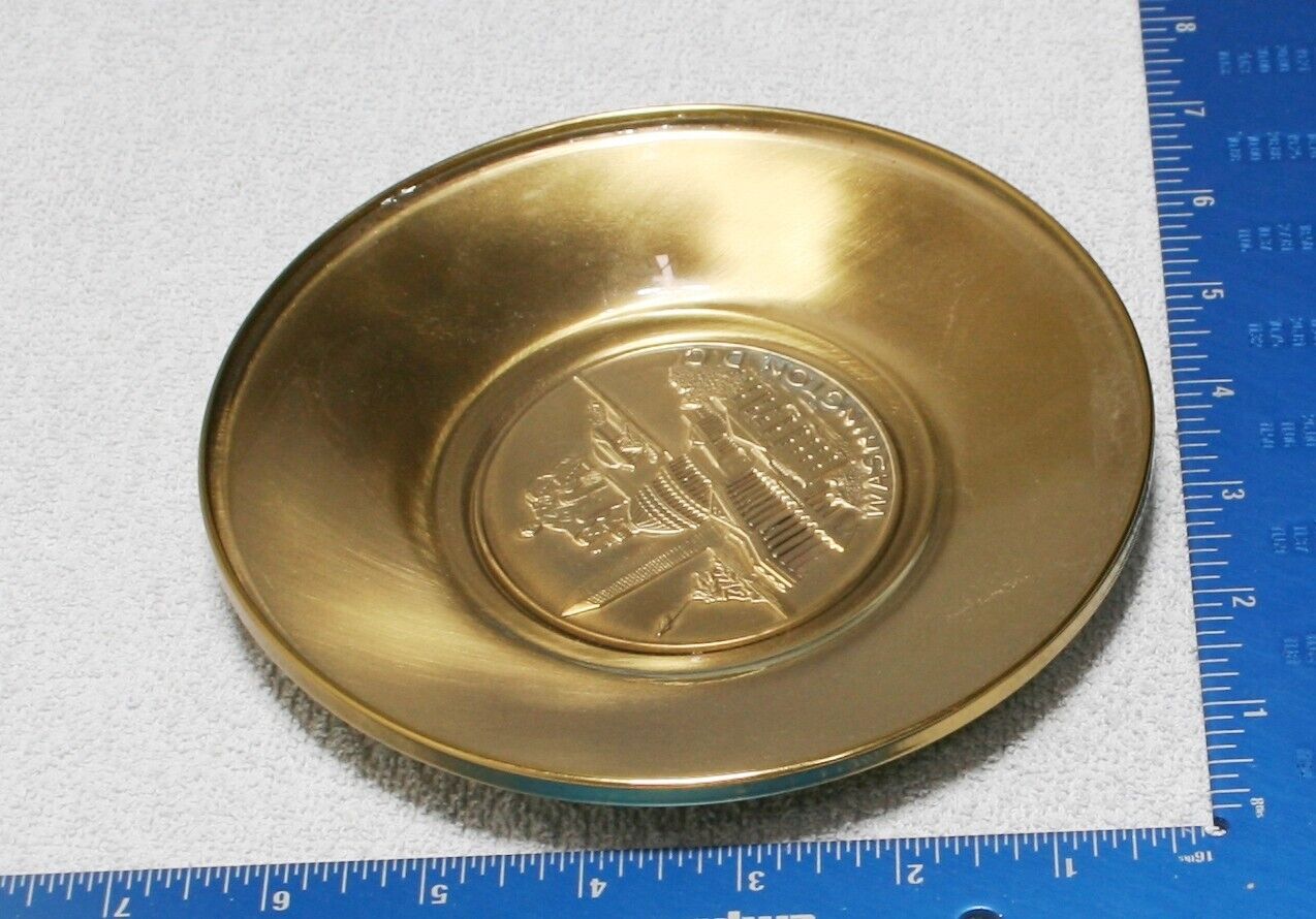 Vintage Washington DC Bates and Klinke Brass Trinket Coin Dish Bowl Ashtray